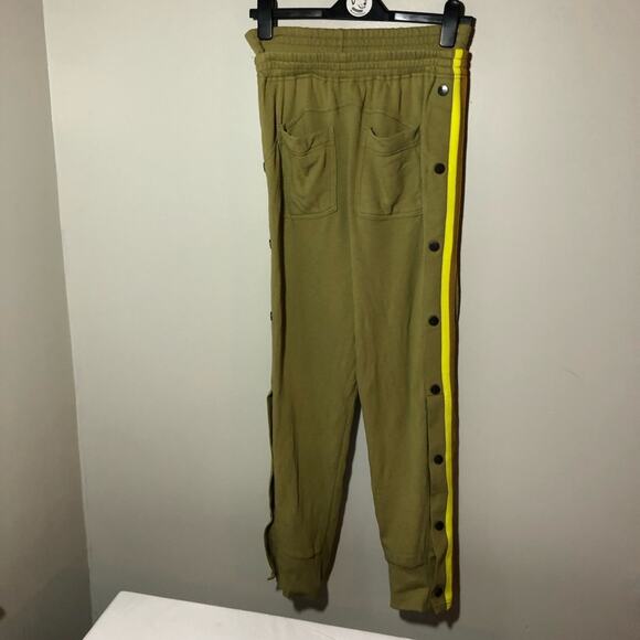 Free People Movement xs baby got track olive green yellow combo track pants snap - Picture 3 of 15